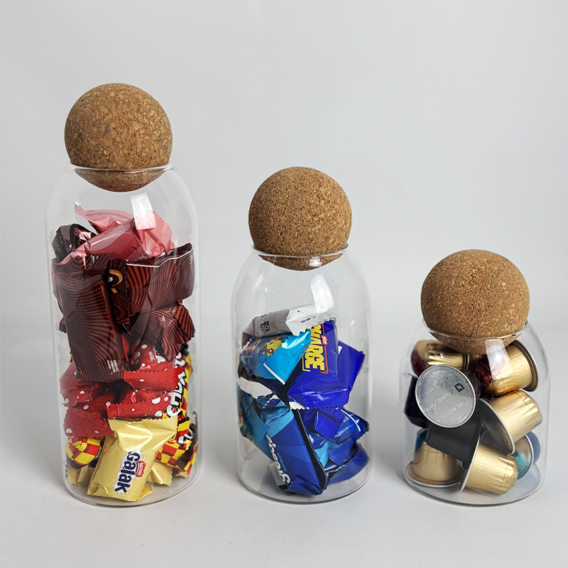 Kit Pote de Vidro Natural Cork