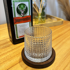 Copo Pulsar em vidro com base em bambu natural Casa Pitaya