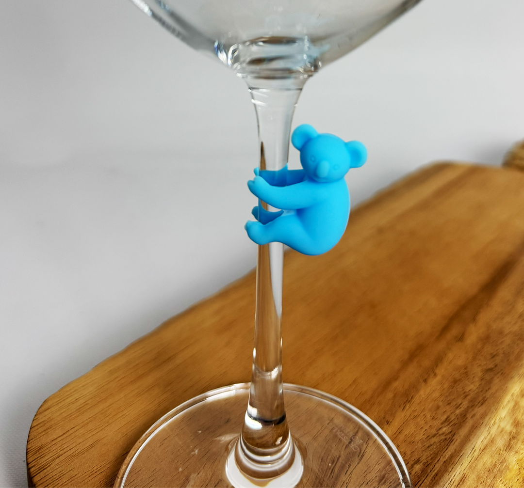 Kit 6 Marcadores de Taça Koala – Silicone Colorido Sortido