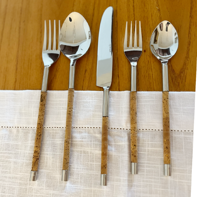 Kit 5 Talheres Natural Cork