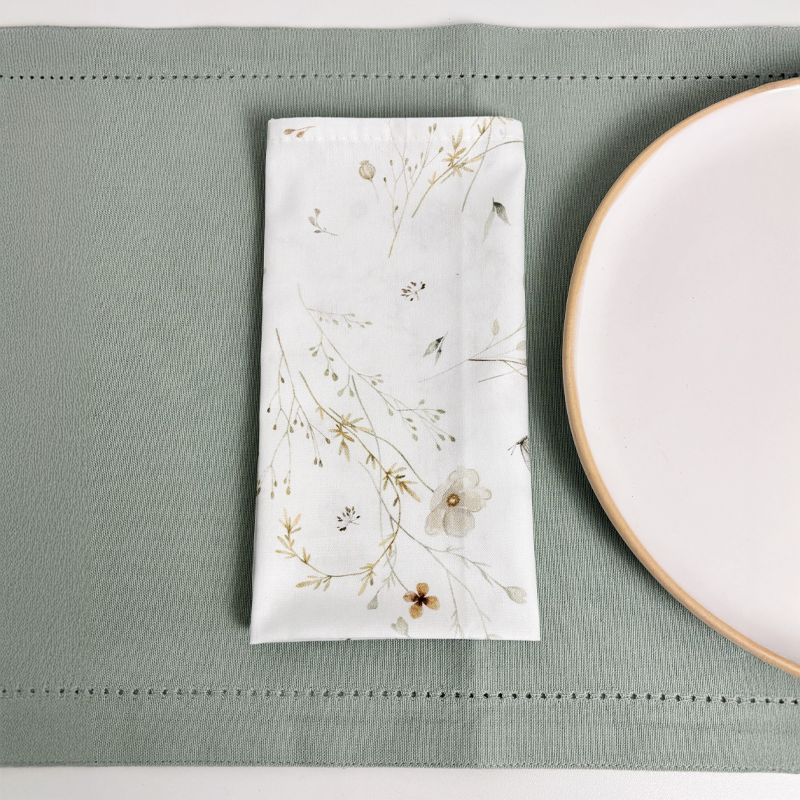 Kit com 4 guardanapos de tecido linha Home Lilly Casa Pitaya