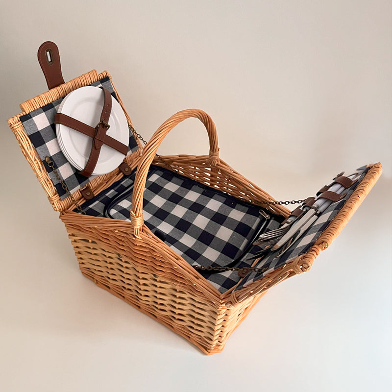 CESTO DE PIQUENIQUE XADREZ MARINHO