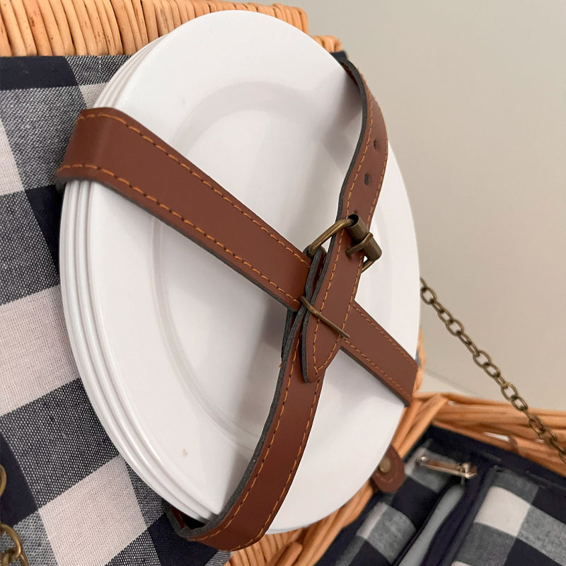 CESTO DE PIQUENIQUE XADREZ MARINHO