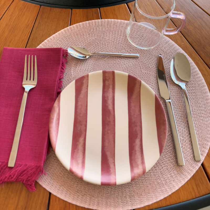 PRATO DE SOBREMESA LINHAS E LISTRAS