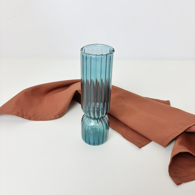 Vaso Felicidade azul em vidro Casa Pitaya