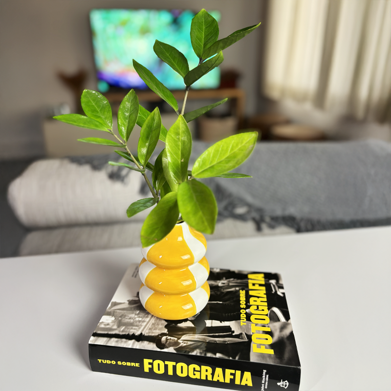 Vaso Limone decorativo temático em cerâmica Casa Pitaya