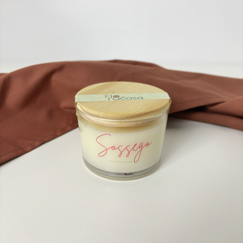 Vela aromática Sossego em pote de vidro Casa Pitaya